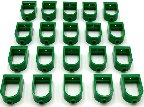 Lego 20 New Green Windows City 1 x 2 x 2 2/3 with Rounded Top No Glass Parts