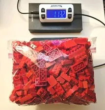 LEGO Lot 1 lb 13oz Legos – RED Random Bricks Parts Mixed Pieces for Building