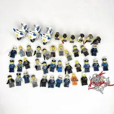 Large Lot LEGO CITY Police Minifigure 41 Cops Robbers Prisoners 3 Motorcycles