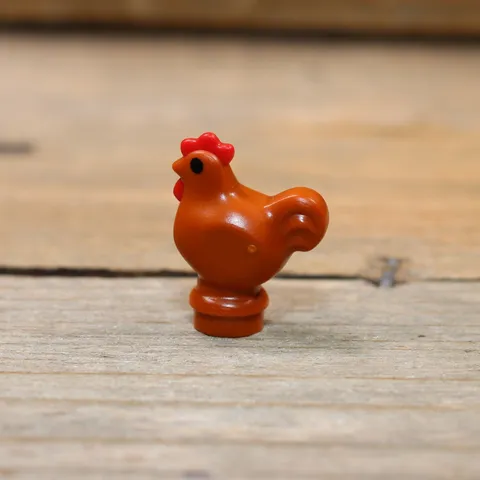 LEGO City Farm Dark Orange Chicken Hen Animal Minifigure Wide Base 1413pb01 Bird