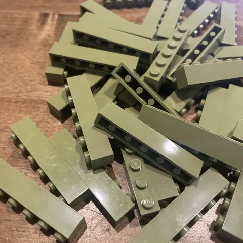 Lot Of 50 Lego 1x6  Brick Olive Green - Free Shipping