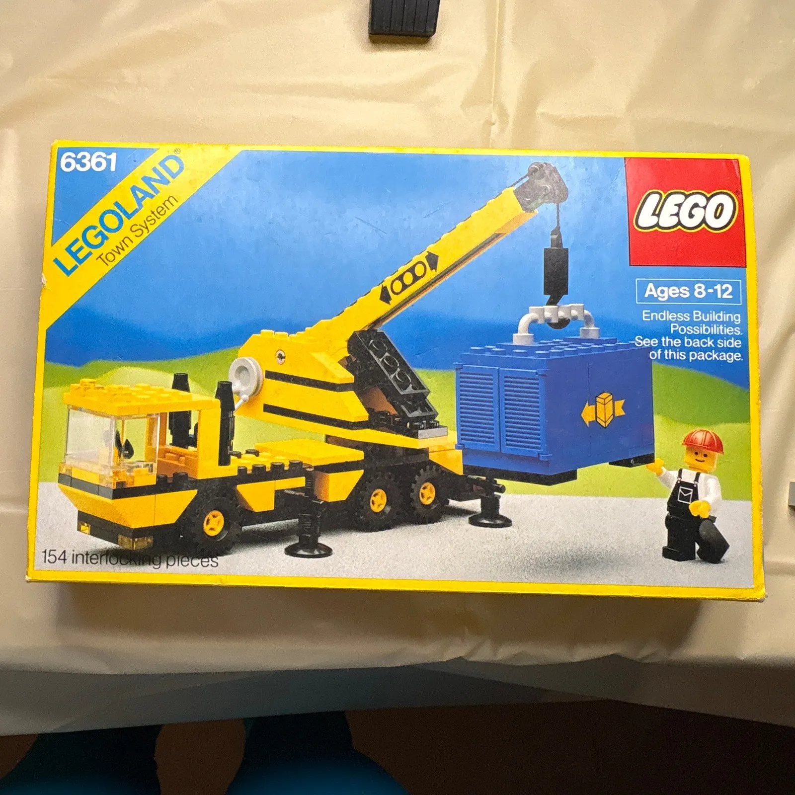 Vintage LEGO 6361 Mobile Crane Empty Box Only 1986 LEGOLAND Town Construction 