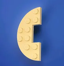 LEGO part: TAN 18646 Plate, Round Half 3x6 w/ 1x2 Cutout ⛭ 1pc