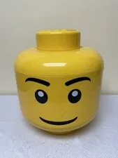 Big Yellow Face LEGO Head 2010 Storage Container/Carry Case Sorting Trays Handle