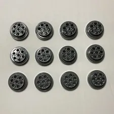 LEGO Wheel 31mm D. x 15mm Technic with 7 Pin Holes 60208 - Dark Bluish Gray x12