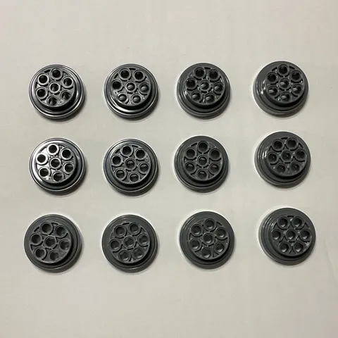 LEGO Wheel 31mm D. x 15mm Technic with 7 Pin Holes 60208 - Dark Bluish Gray x12