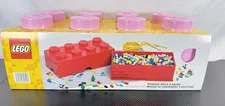 LEGO Storage Brick 8 Knob Large Pink Stackable Toy Container Minor Scratches