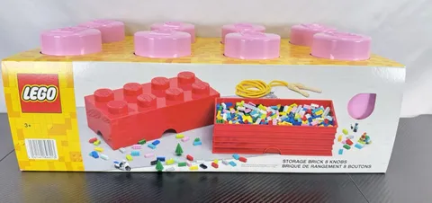 LEGO Storage Brick 8 Knob Large Pink Stackable Toy Container Minor Scratches