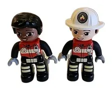 Lego Duplo 2.5” Firefighters Fireman Firewomen Building Blocks Minifigure Toy