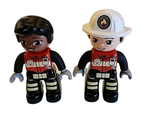 Lego Duplo 2.5” Firefighters Fireman Firewomen Building Blocks Minifigure Toy