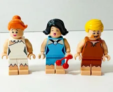 LEGO The Flintstones Barney Rubble, Betty Rubble & Wilma Flintstone Minifigures