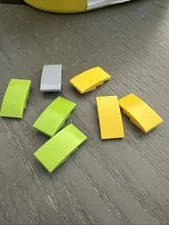LEGO Slope 2 x 4 Curved (93606) 7 Pieces Yellow Gray Lime