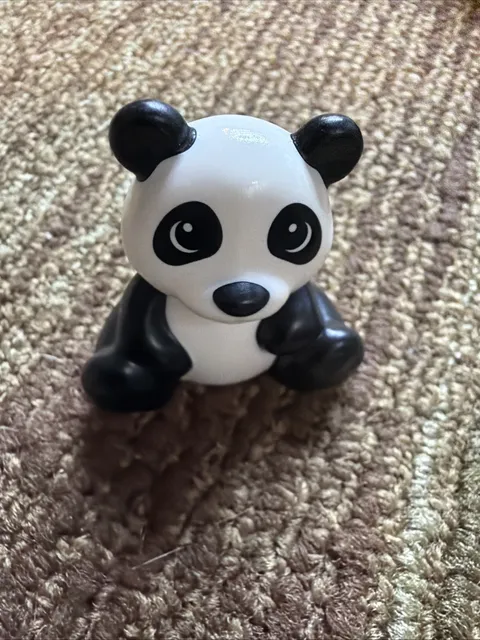 LEGO DUPLO Panda Bear Animal Figure Zoo Sitting Black White Replacement Part