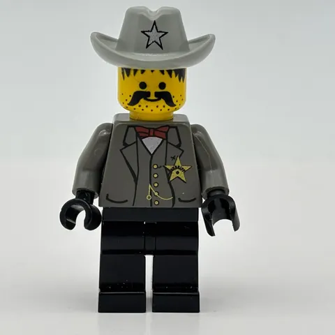 LEGO Western Sheriff Minifigure Wild Wyatt West Star Torso Brown Hat 6755 6765