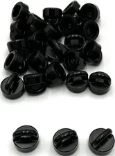 Lego 25 New Black Tiles Round 1 x 1 with Loop Parts