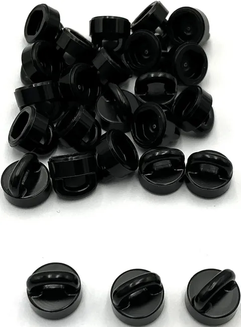 Lego 25 New Black Tiles Round 1 x 1 with Loop Parts