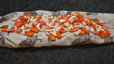 LEGO Bulk Lot Orange White Pink Coral Creamsicle Bricks Plates Slopes MOC