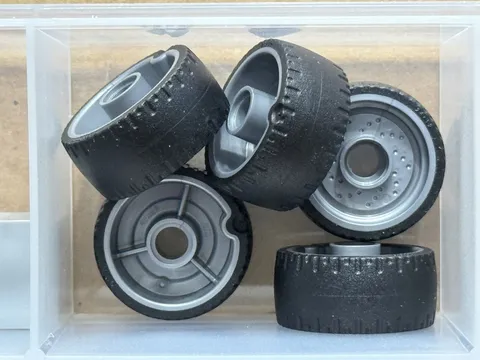 LEGO Parts - Flat Silver Wheel 24 x 12 Hard Rubber Tire - No 72206pb01 - QTY 5