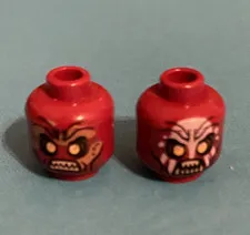 LEGO Uruk Kai Minifigure Heads Lot of 2 Printed Dual prints no damage