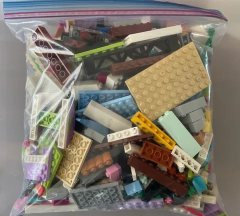 Lego Bricks Assortment 2 pounds 3 ounces Random Sizes/Colors No Minifigures A