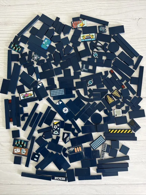 LEGO DARK BLUE LOT 215 PCS 2X2 2X4 1X8 1X6 1X2 TILE PLATE VARIETY EARTH NAVY