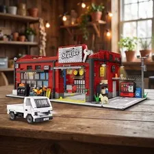Automotive Workshop Garage Building Moc 71837 10350 10326 21359 76294 76457 21353