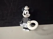 Lego Minnie Mouse Steamboat Willie CMF Black And White Figure And Life Preserver