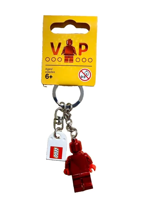 New LEGO Red Minifigure Keychain VIP  Promotional  5005205 Chrome Exclusive