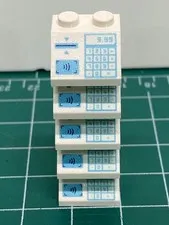 LEGO White 2x2 Printed Cash Register Slope Minifig - 3039pb139 - Lot of 5