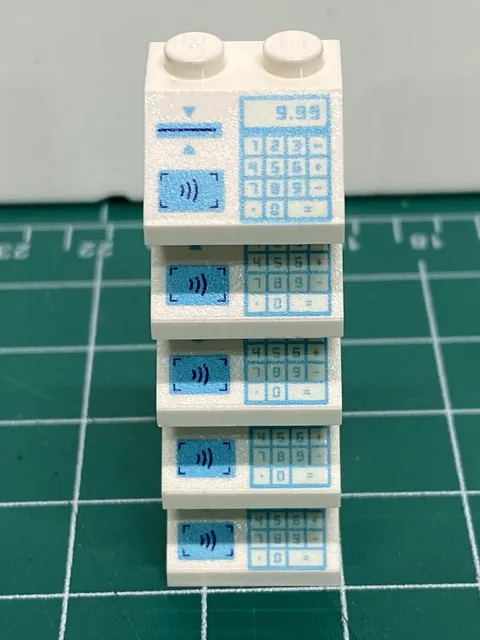 LEGO White 2x2 Printed Cash Register Slope Minifig - 3039pb139 - Lot of 5