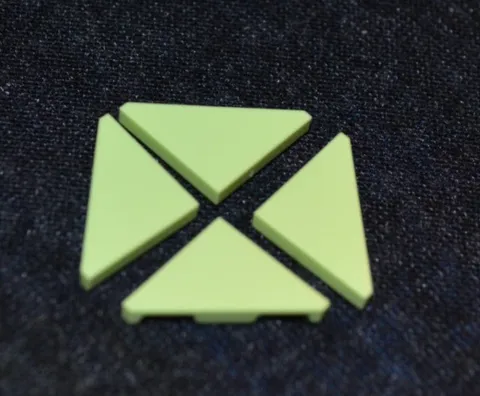 (4) 2x2 Yellow / Green Smooth Triangle Finishing Tile w 45 degree ~ New Lego