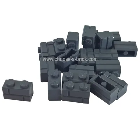 50x LEGO 1x2 Masonry Brick Dark Bluish Gray