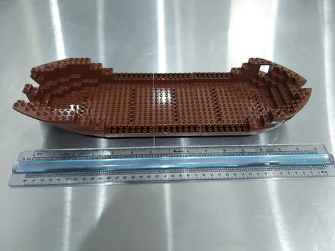 Vintage Lego Pirate Ship Hull Boat Base Bow Middle Stern Old Brown (6285 6274)