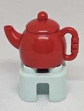 LEGO DUPLO Red Teapot / Kettle Accessory Replacement Part 2.5" Toy Kitchen