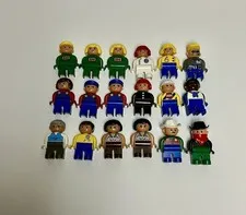 Lego Duplo Vintage Figures Lot Wild West Sheriff Bandit Cave Woman Engineer Zoo