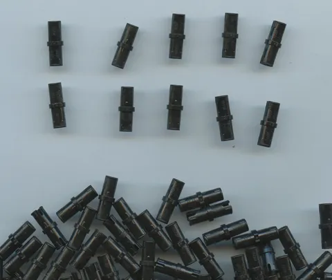 LEGO x 40 Black Technic, Pin with Short Friction Ridges 2780 bulk