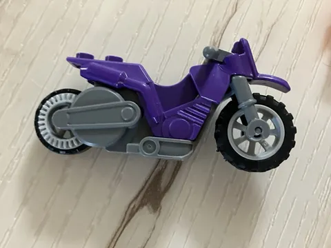 LEGO Flywheel Motorcycle Vehicle Purple Gray Wheels