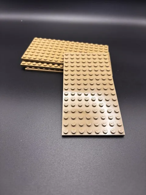 LEGO Parts Lot of 4 8x16 Baseplate Dark Tan Baseplates