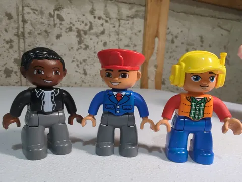 Duplo Lot of 3 Figures- Construction, Conductor, Dad Businessman