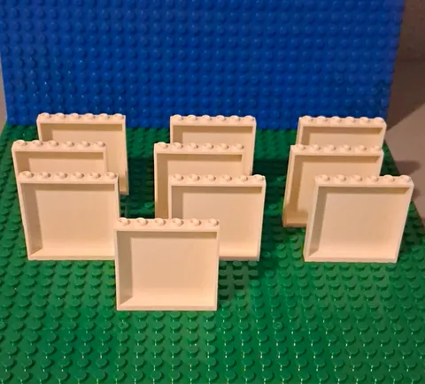 LEGO White Panel 1 x 6 x 5 (Design ID 59349). Lot Of 10