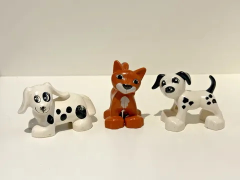 LEGO Duplo White Dog Tabby Cat Dalmatian Pet Figures Lot of 3