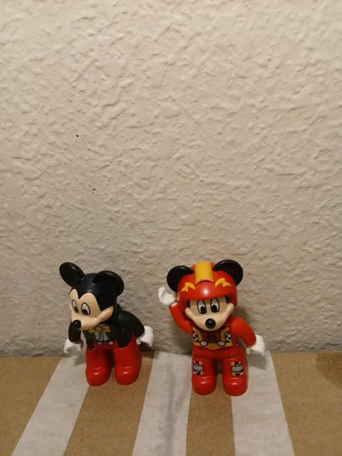 Lego Duplo Mickey Mouse and Racecar Driver Mickey Mouse 2 Peice Lot
