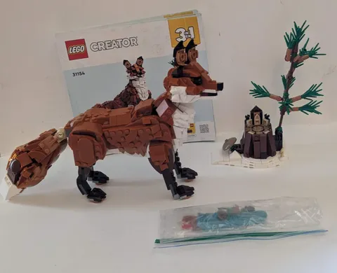 LEGO Creator FOREST ANIMALS: Red Fox Owl Squirrel 3 in 1 Complete Set 31154