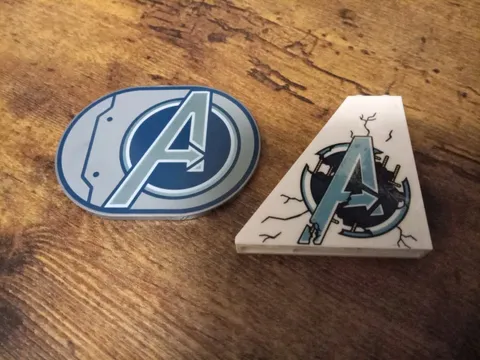 AVENGERS 2019 Logo Oval Round 6x8 LEGO Tile Part 14769pb259 