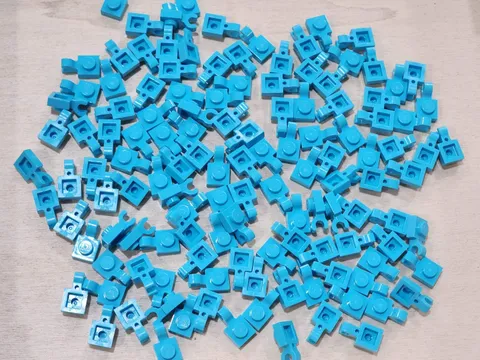 Lego 61252 Medium Azure Qty 132 NEW Plate, Modified 1 x 1 with Open O
