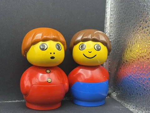 Vintage Lot Lego Duplo Baby Primo 3” Figures Boy Minifigs Red Blue People 2
