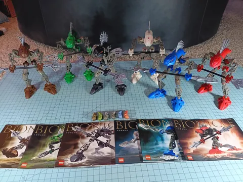 LEGO Bionicle Lot Rahkshi 6 Complete Collection W/ Kraata and Manuals 2003
