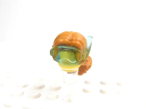 LEGO Dark Orange Female Girl Hair w/ Scuba Goggles Minifig I12