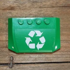 Lego Movie Green Wedge 4x6x2/3 Triple Curved White Recycling Arrows Sticker