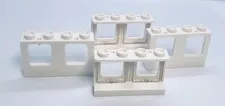 Lego Airplane Windows #4863 - Plane Windows w/ Glass 1x4x2 - White - 4 Pieces